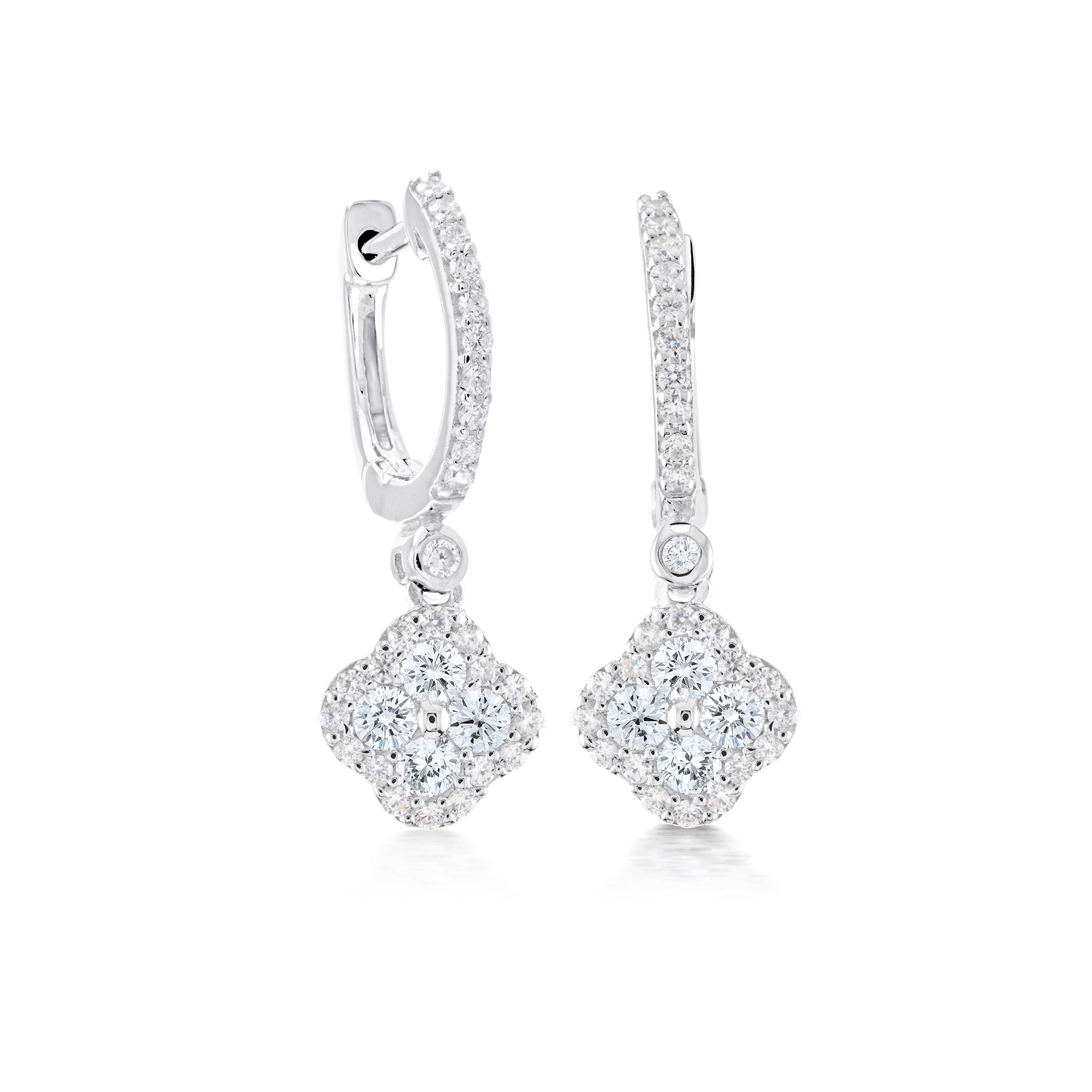 0.54tct Diamond Earring with 0.55tct Diamonds set in 950 Platinum ‐ Gem Bleu
